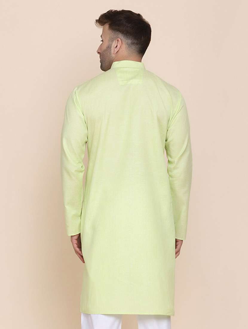 Men Solid Mandarin Neck Long Kurta - 22760729 -  Standard Image - 2
