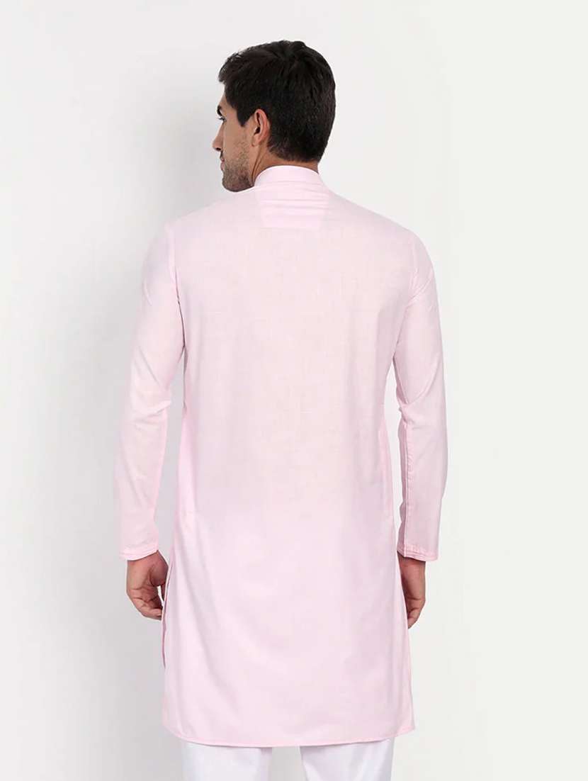 Men Solid Mandarin Neck Long Kurta - 22760738 -  Standard Image - 2