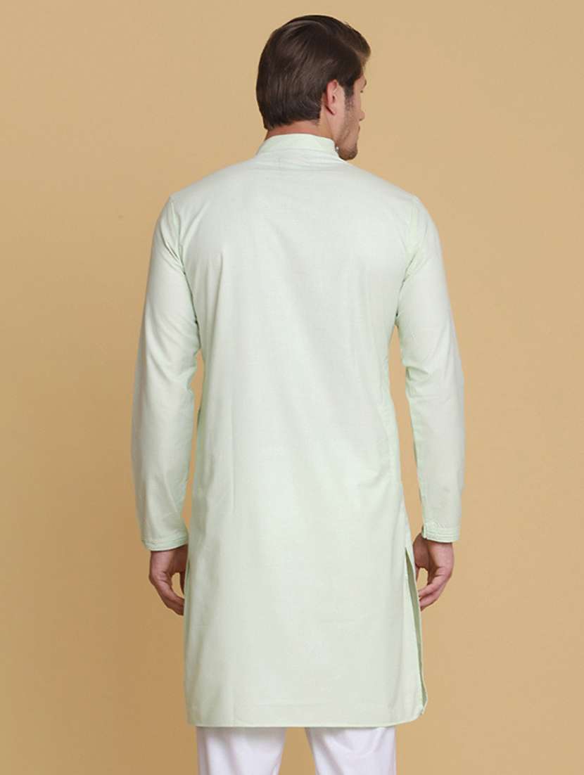 Men Solid Mandarin Neck Long Kurta - 22760742 -  Standard Image - 2