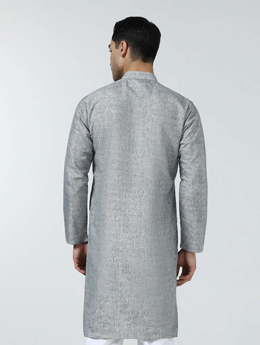 Men Self Design Mandarin Neck Long Kurta - 22760753 -  Standard Image - 2