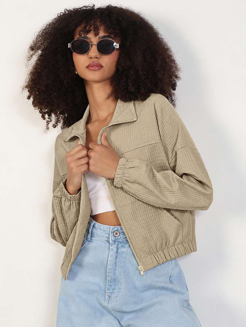 Women Self Design Long Sleeves Regular Jacket - 22760847 -  Standard Image - 2