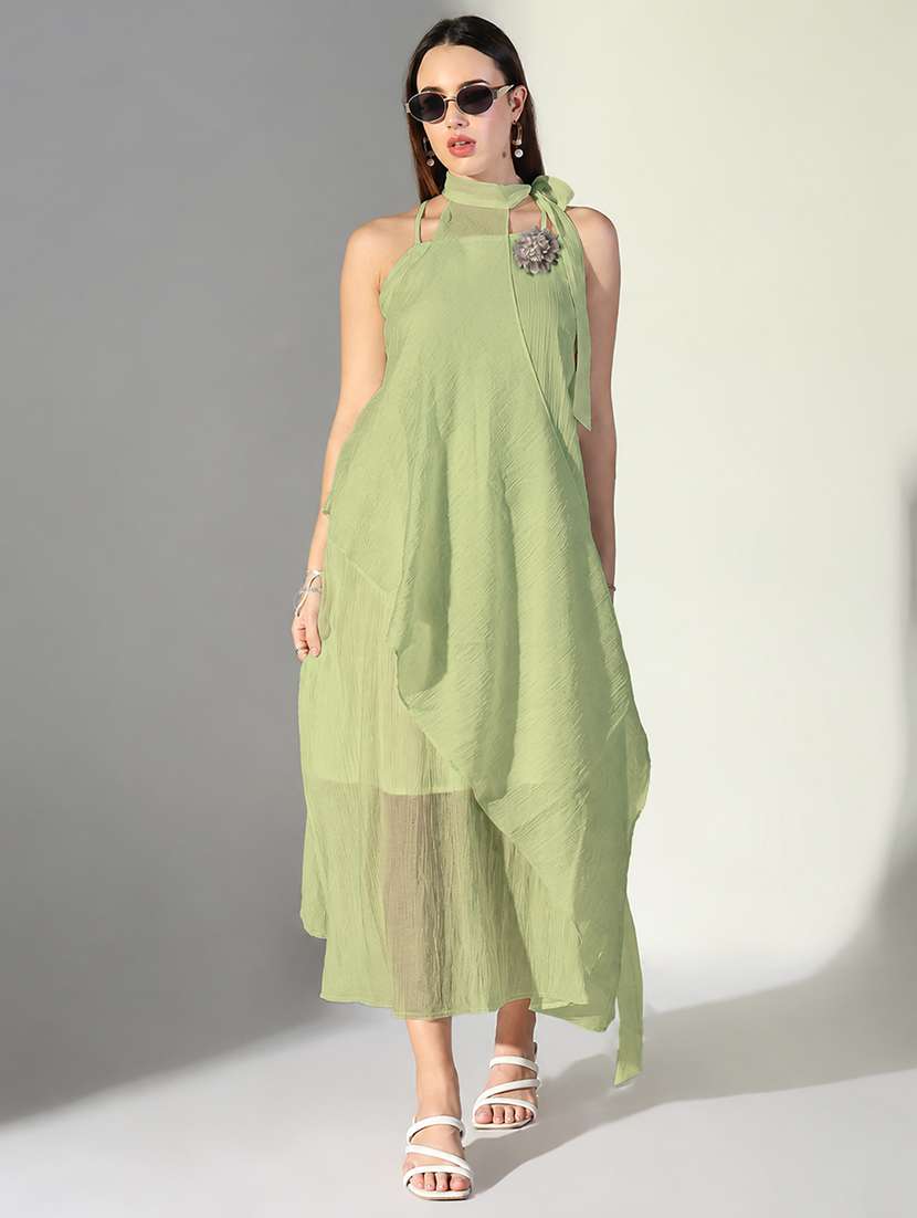 Women Self Design Sleeveless A-line Dress - 22760868 -  Standard Image - 2