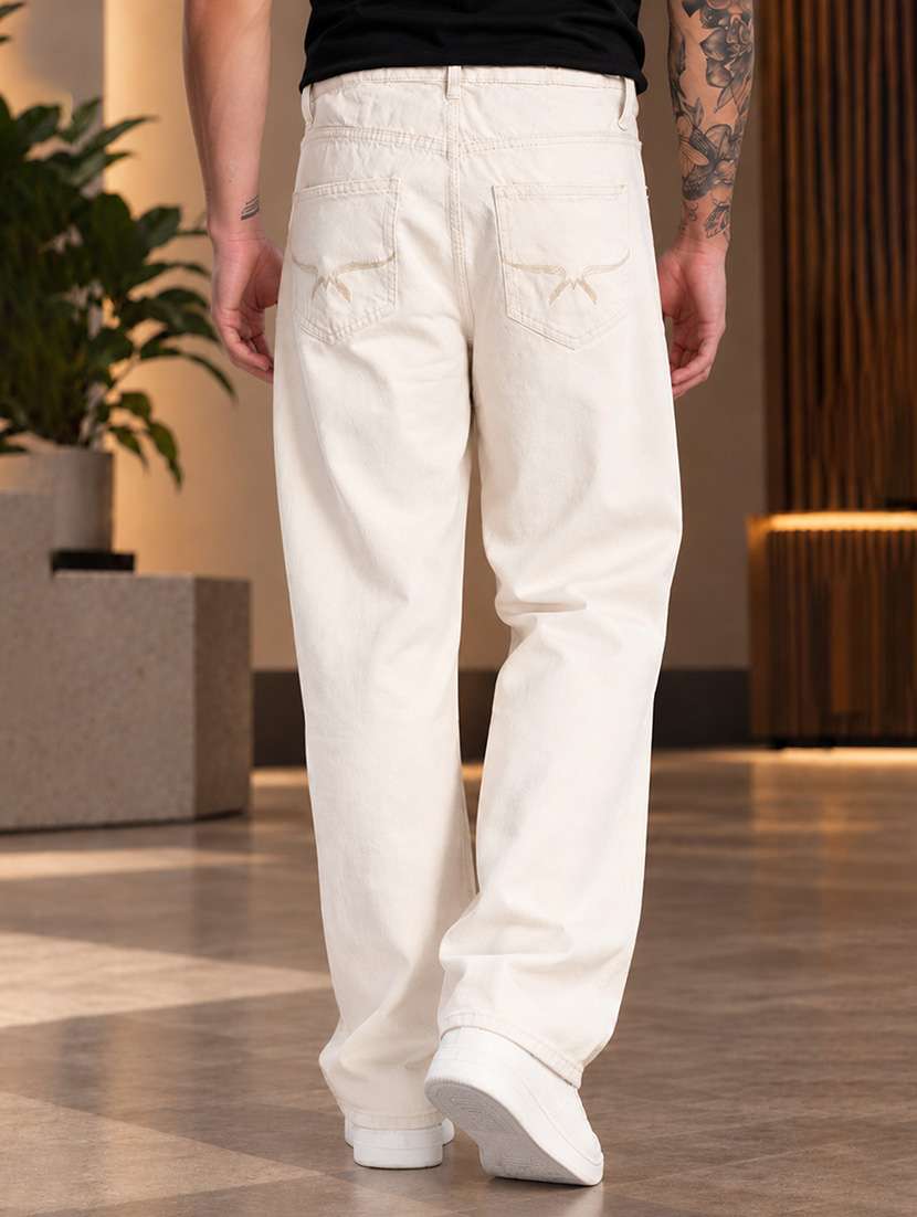 Men Plain Mid Rise Full Length Baggy Jeans - 22763142 -  Standard Image - 2