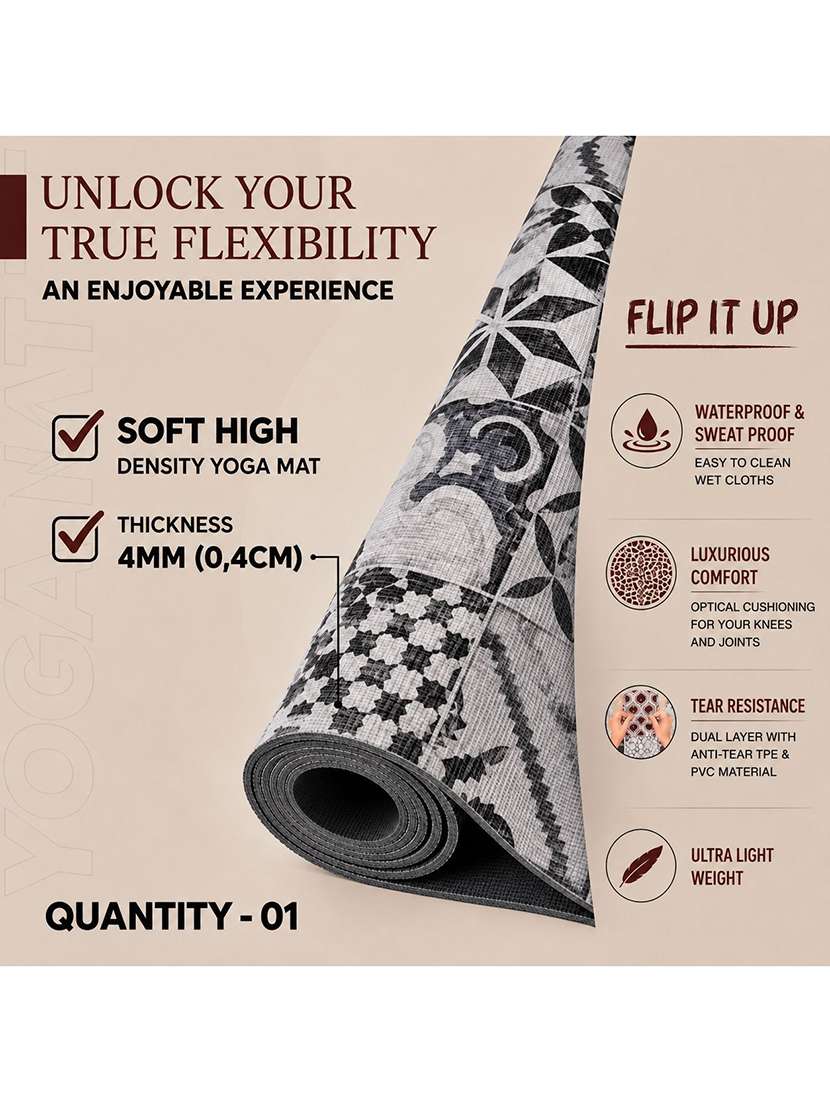 Non-slip Printed Yoga And Exercise Mat - 22765664 -  Standard Image - 2