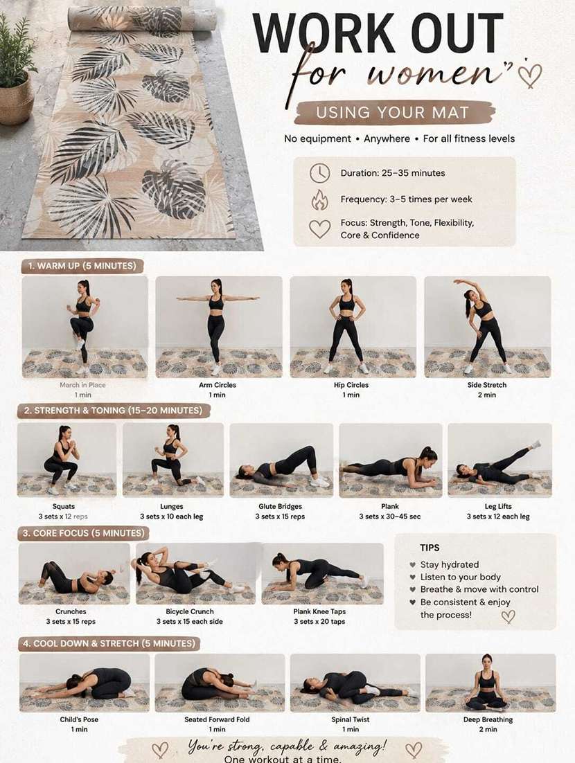 Non-slip Printed Yoga And Exercise Mat - 22765667 -  Standard Image - 2