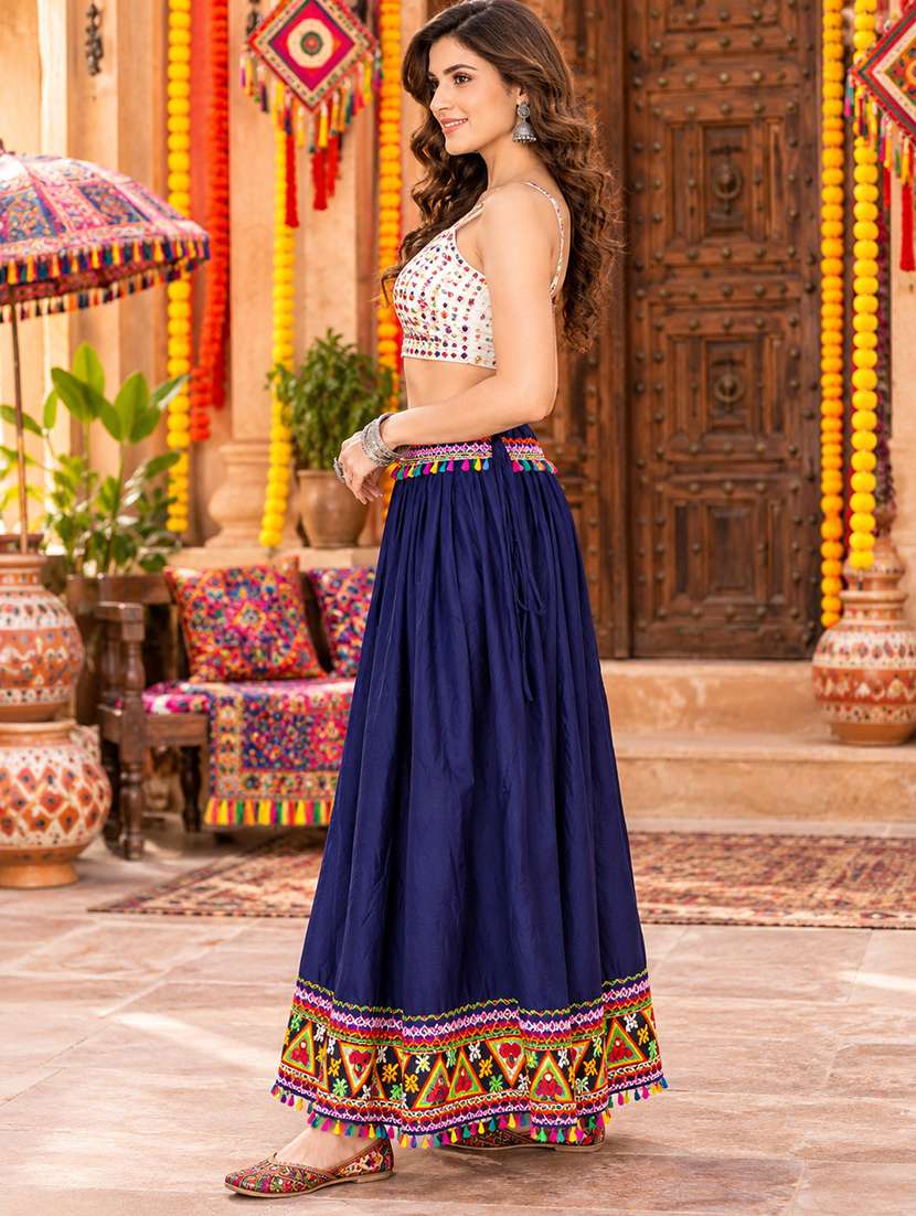 Women Embroidered High Rise Flared Skirt - 22765877 -  Standard Image - 2