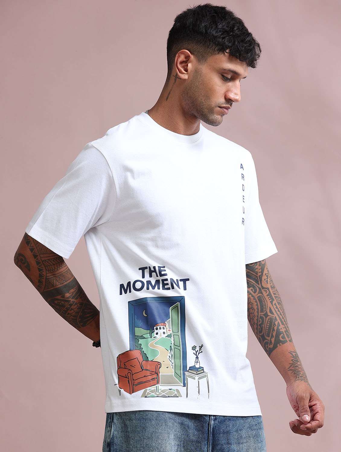Men Printed Short Sleeve Loose Fit T-shirt - 22766739 -  Standard Image - 2