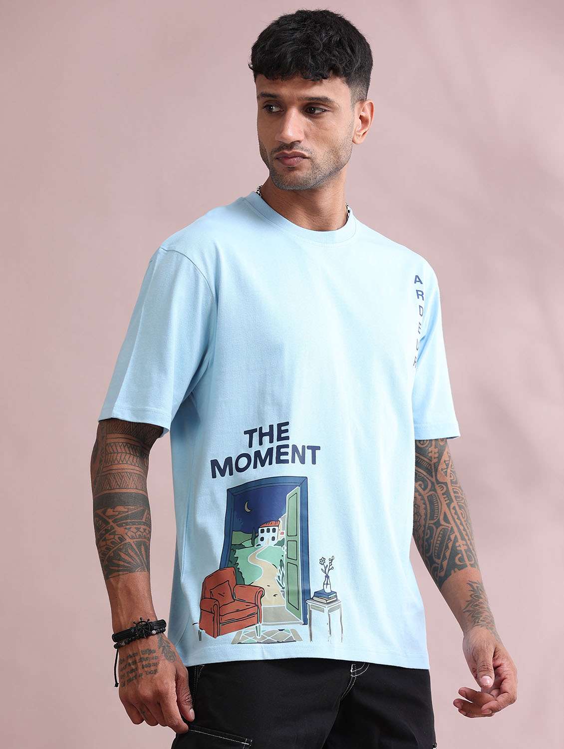 Men Printed Short Sleeve Loose Fit T-shirt - 22766741 -  Standard Image - 2