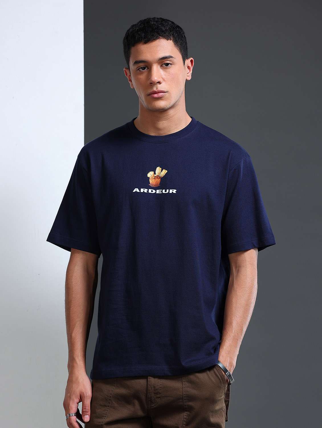 Men Printed Short Sleeve Loose Fit T-shirt - 22766805 -  Standard Image - 2