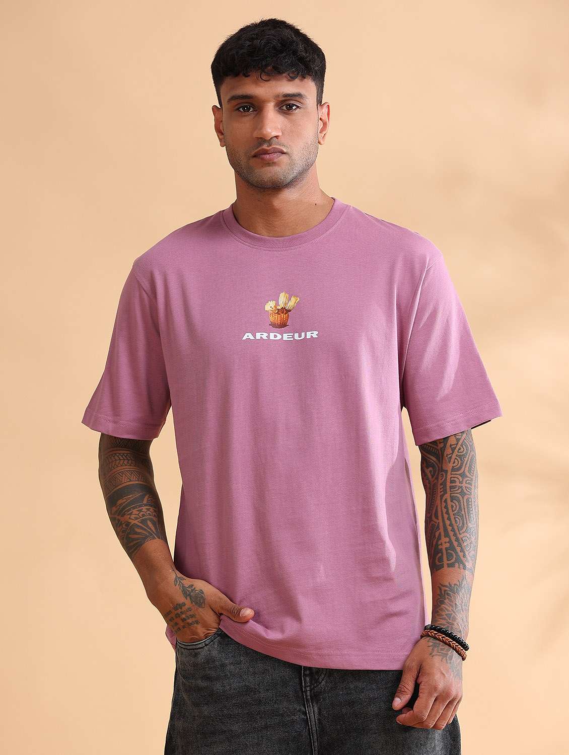 Men Printed Short Sleeve Loose Fit T-shirt - 22766807 -  Standard Image - 2
