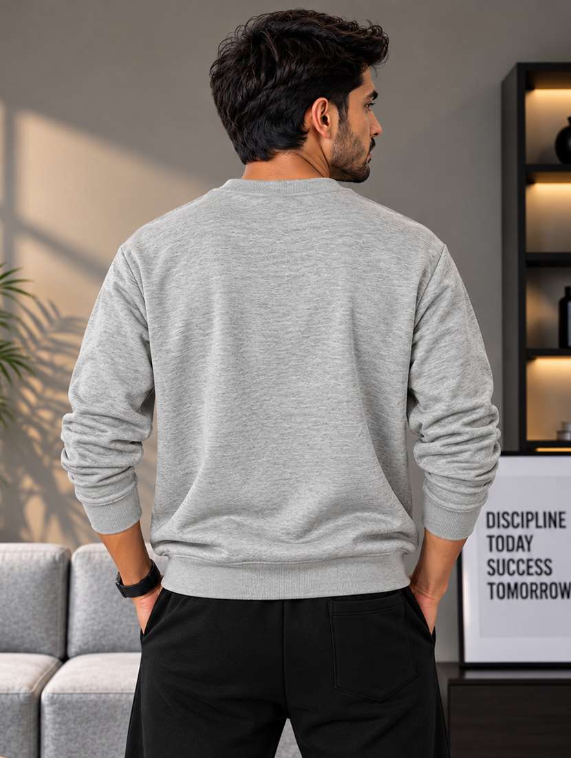 Men Solid Long Sleeves Regular Fit Sweatshirt - 22767001 -  Standard Image - 2