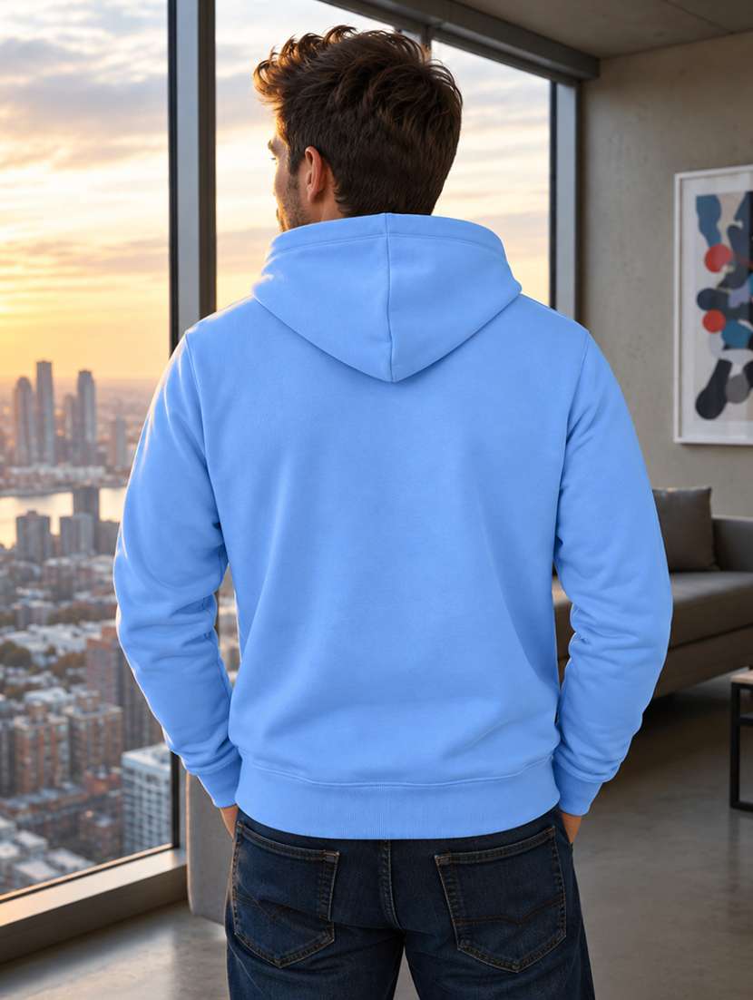 Men Solid Long Sleeves Hooded Sweatshirt - 22767007 -  Standard Image - 2
