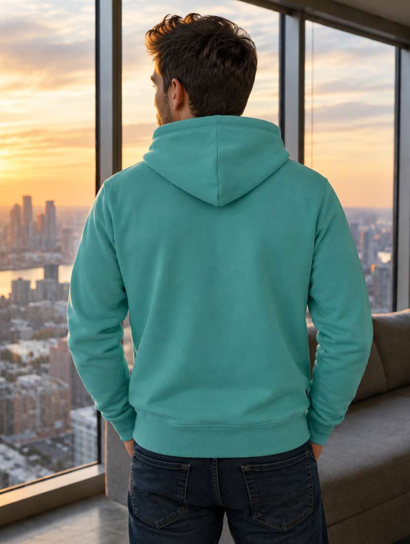 Men Solid Long Sleeves Hooded Sweatshirt - 22767008 -  Standard Image - 2