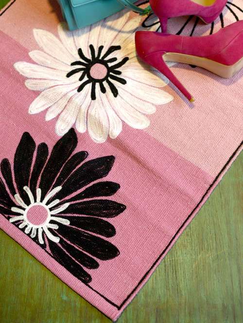 floral pink rug