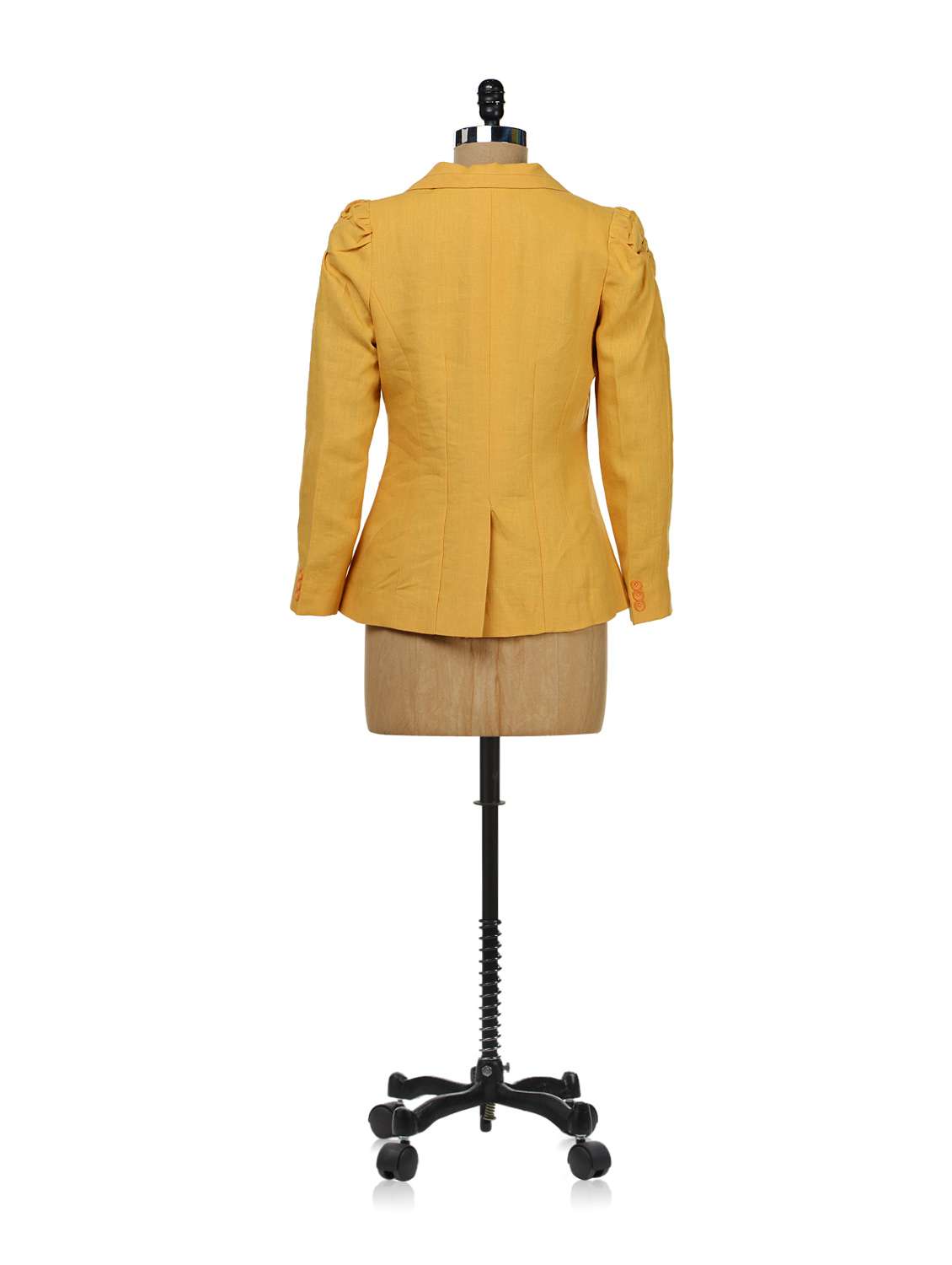 mustard yellow full length sleeve blazer - 35575 -  Standard Image - 2