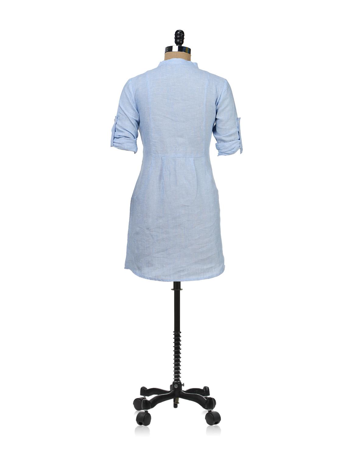 sky blue linen tunic - 35588 - Standard Image - 2