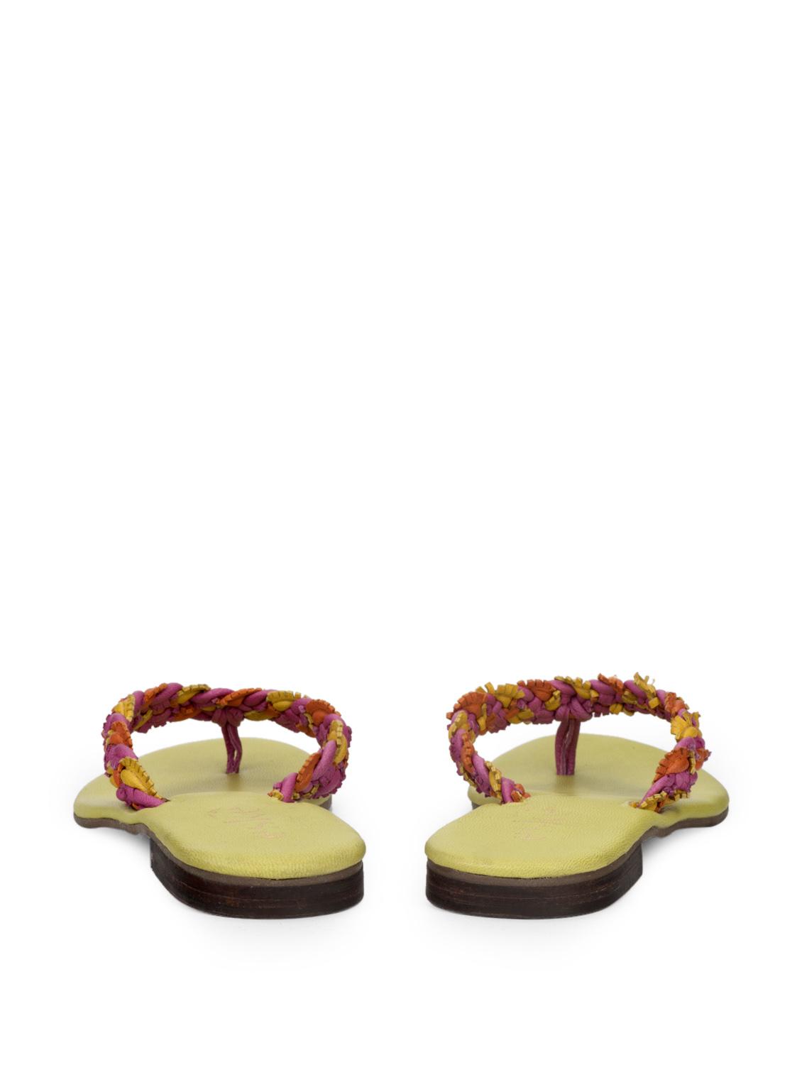 Lime Green Braided Flip Flops - 35762 - Standard Image - 2