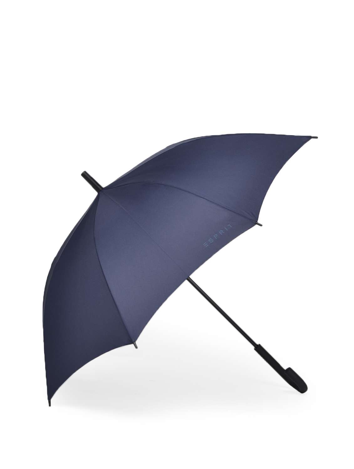 long navy umbrella with round handle