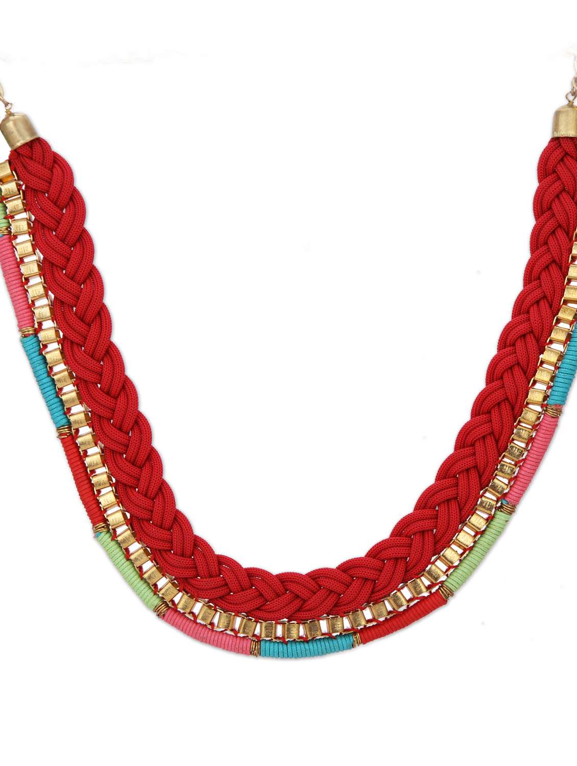 vivid red party wear necklace