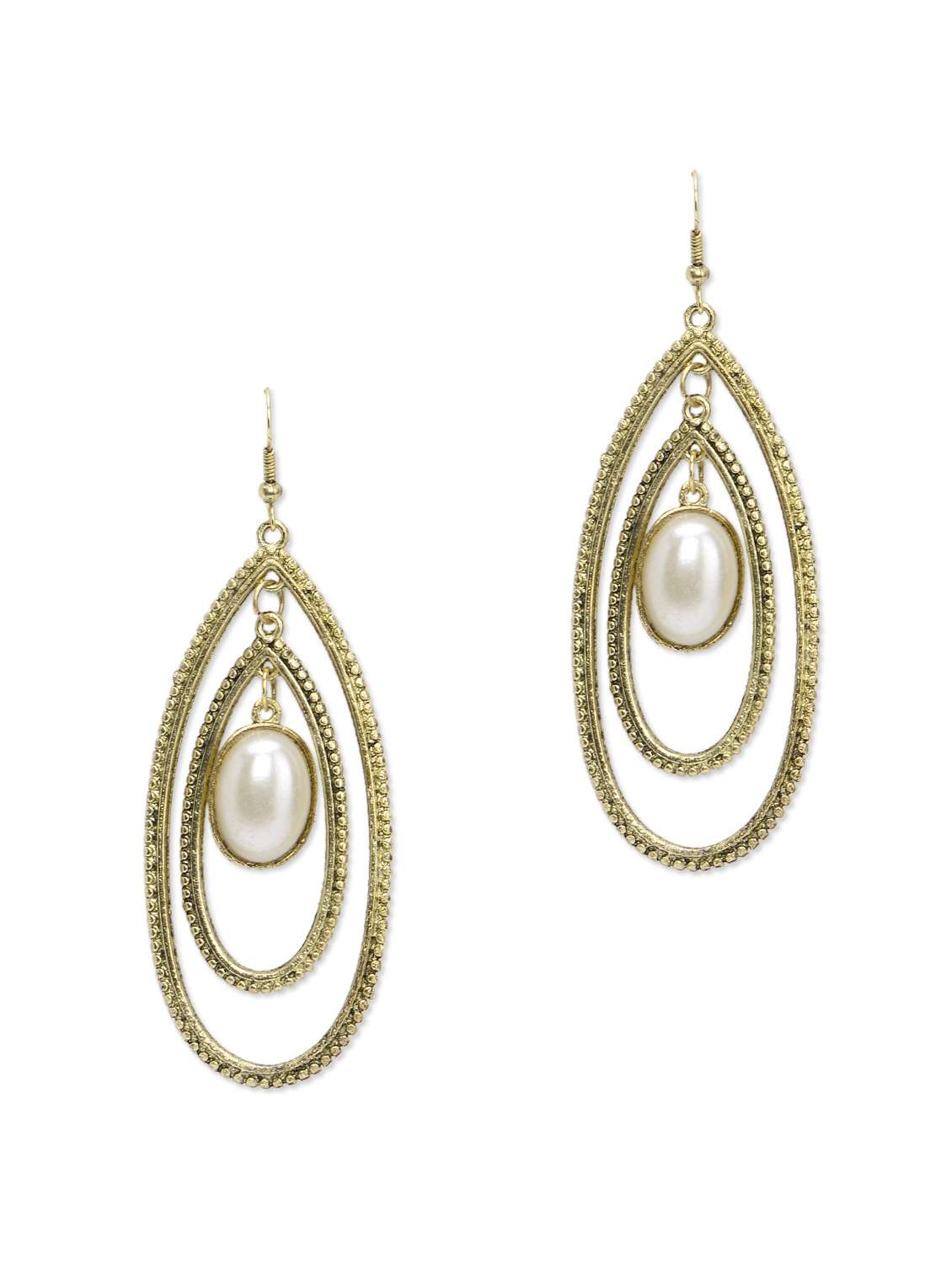 stylish white pearl earrings