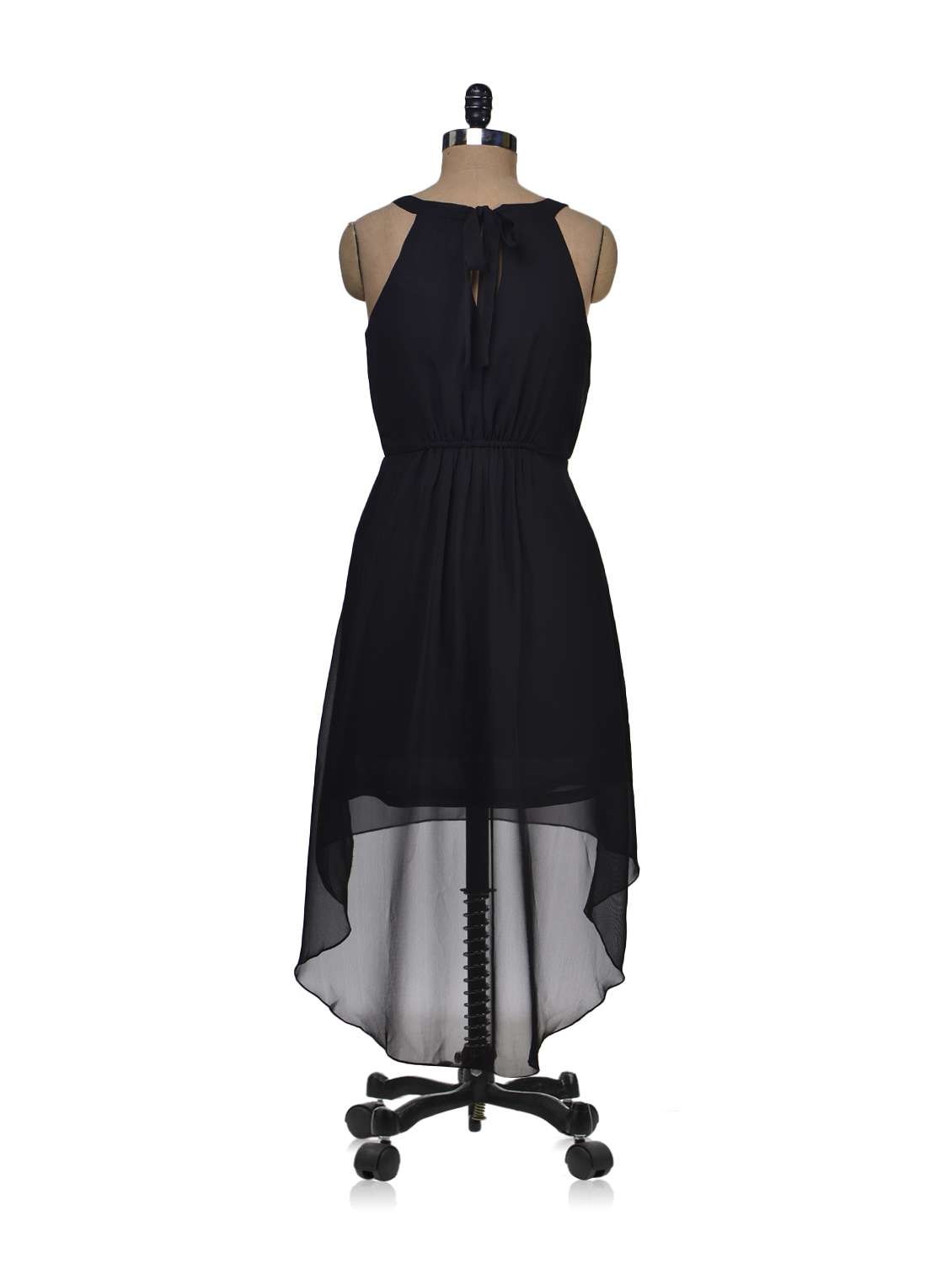 Buy online Stylish Black Short Front Back Long Dress from western
