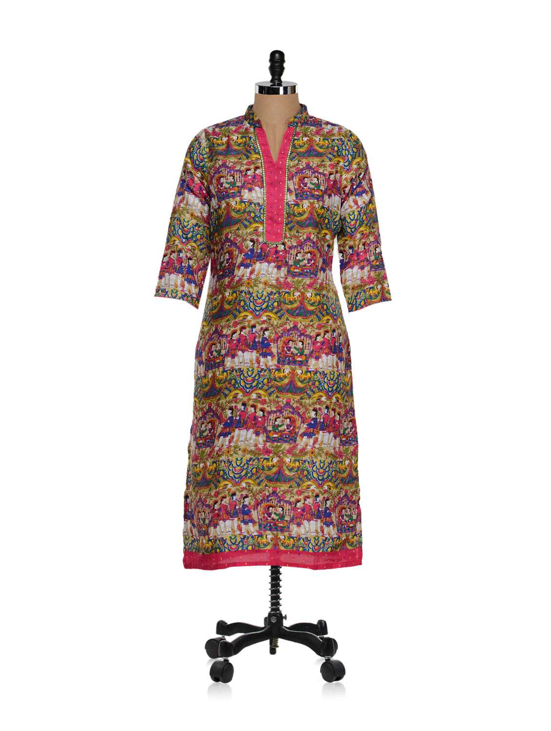 pink tribal inspired kurta