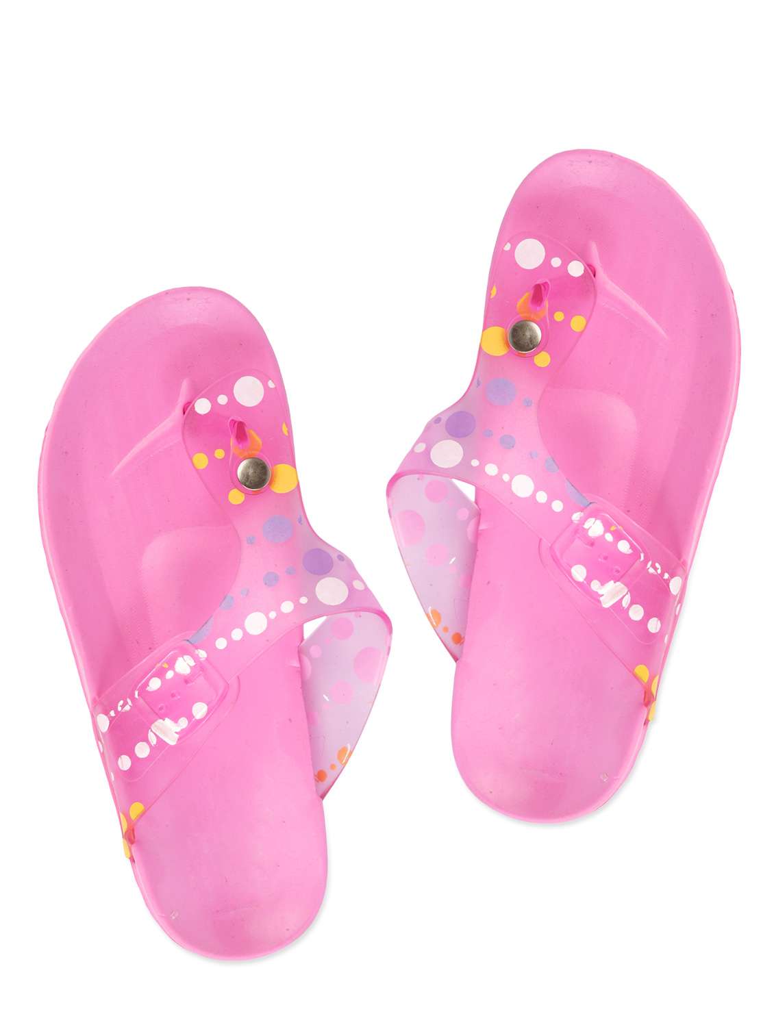 pink leatherette flip flops