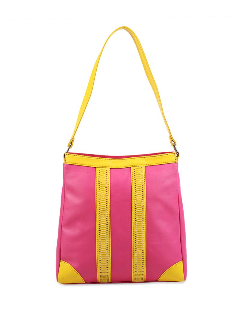 dazzling pink tote with gorgeous yellow straps - 899216 - Zoom Image - 0