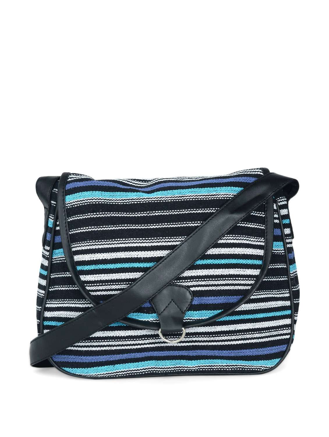 multi coloured striped sling bag