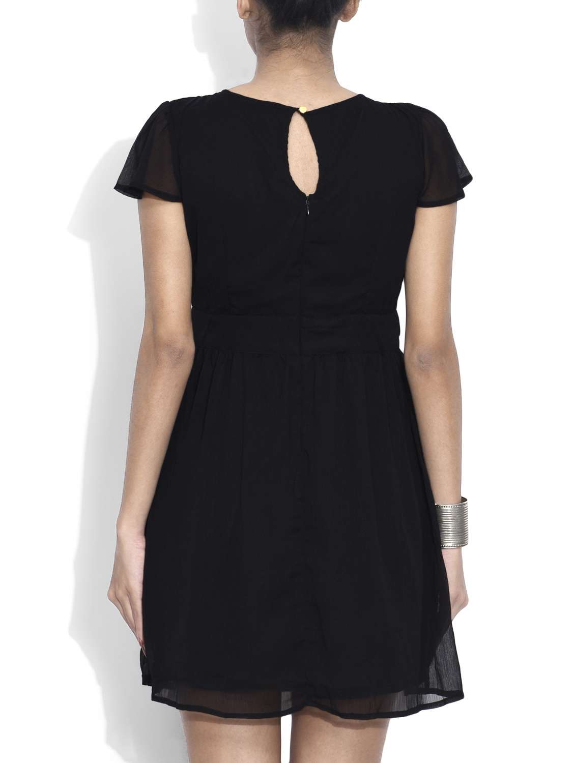 Buy online Black Plain Short Sleeved A-line Dress from western wear for  Women by Besiva for ₹519 at 51% off