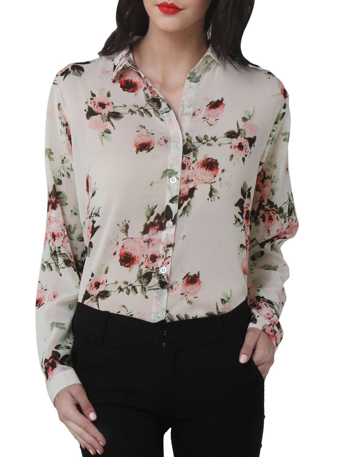 long sleeved floral shirt