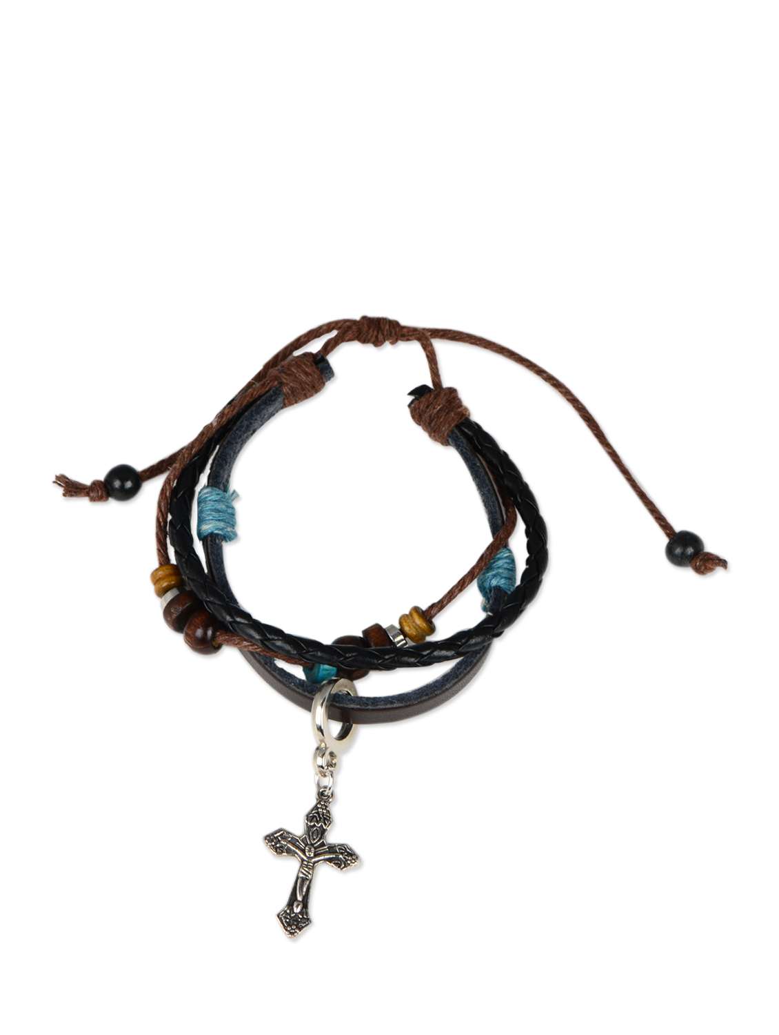 brown cross charms bracelet