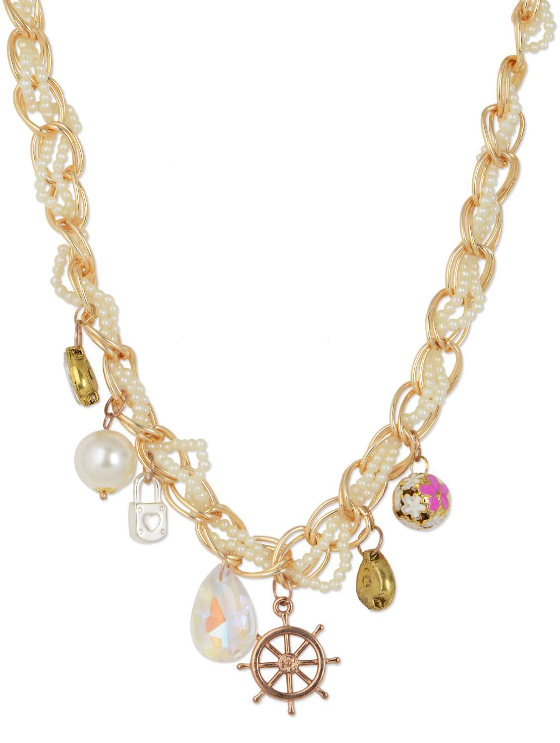 eye catching necklace with mini pearl beads