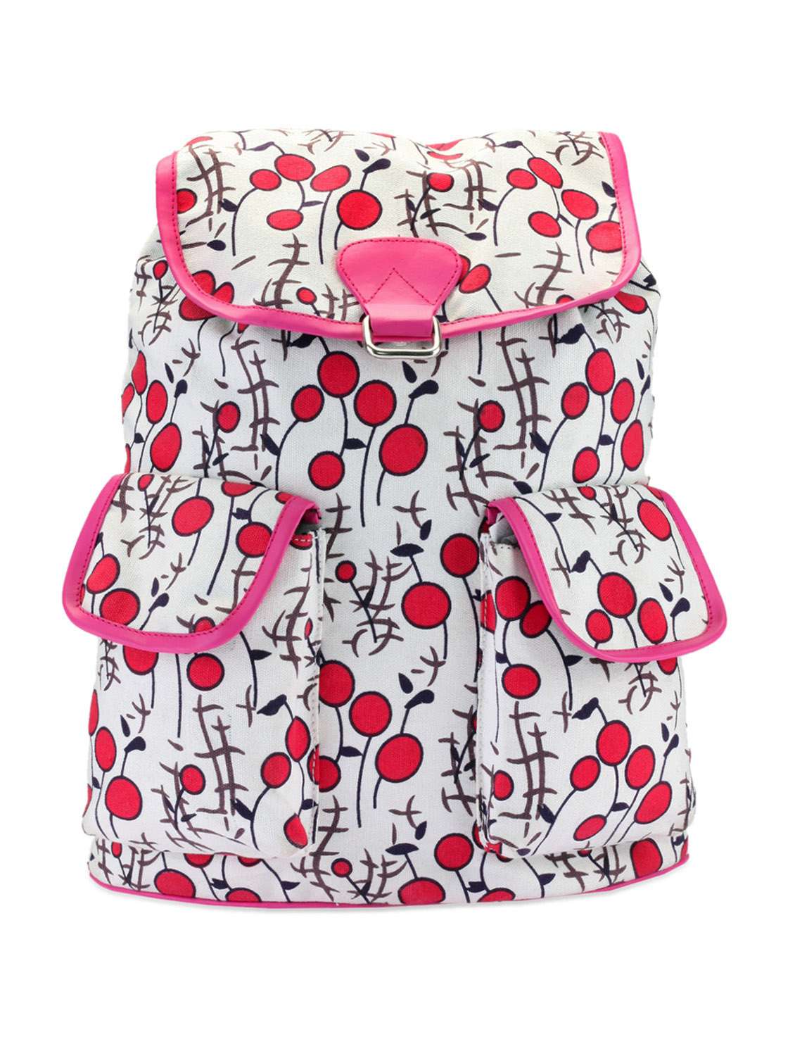 abstract printed white backpack