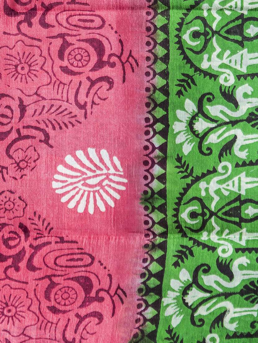 Dark Green and Red Saree - 943363 -  Standard Image - 2