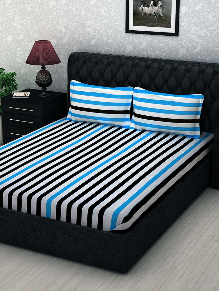 100% cotton double bed sheet with 2 pillow cover