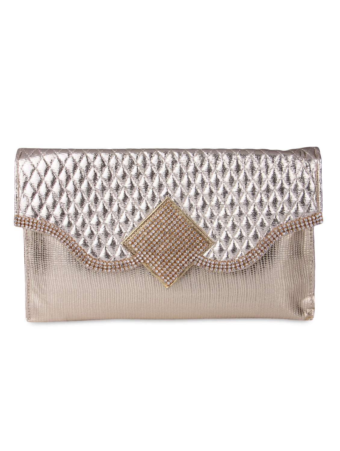 gold embellished sling clutch