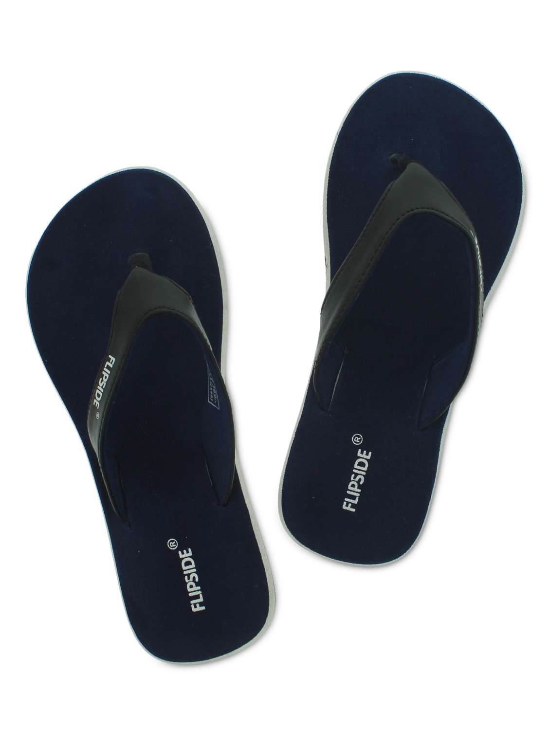 navy blue and black casual flip flops