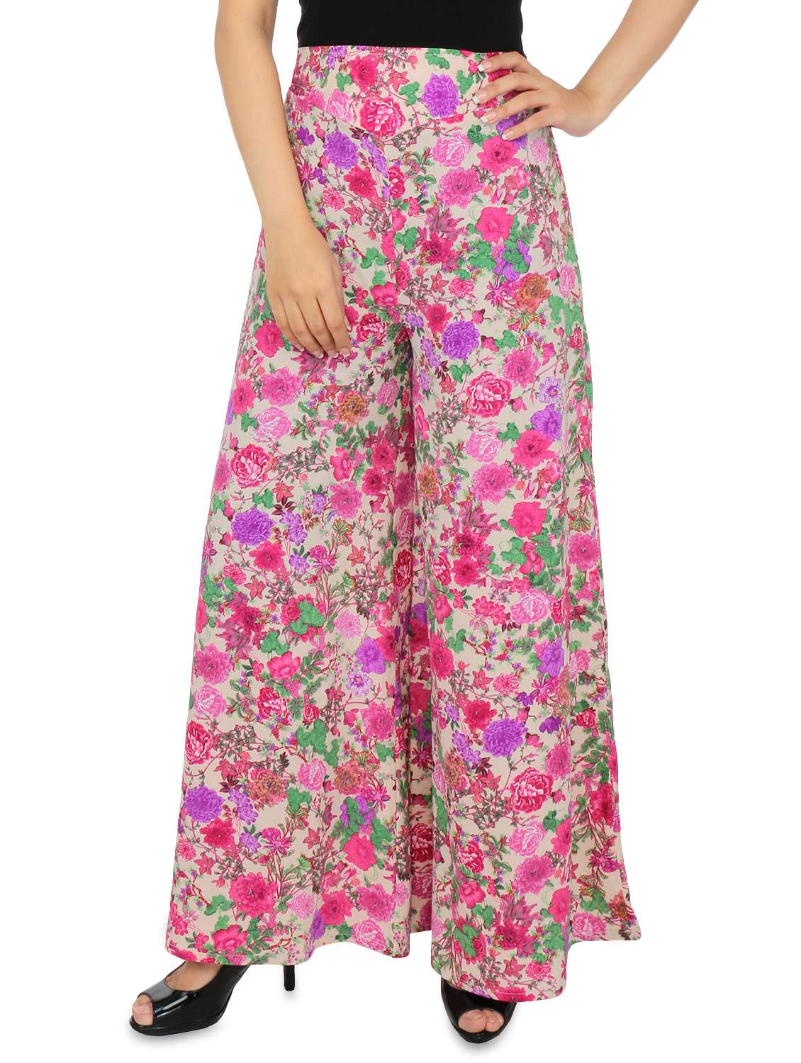 multi colored floral printed palazzos