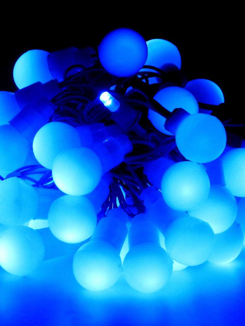 sky blue led string ball light