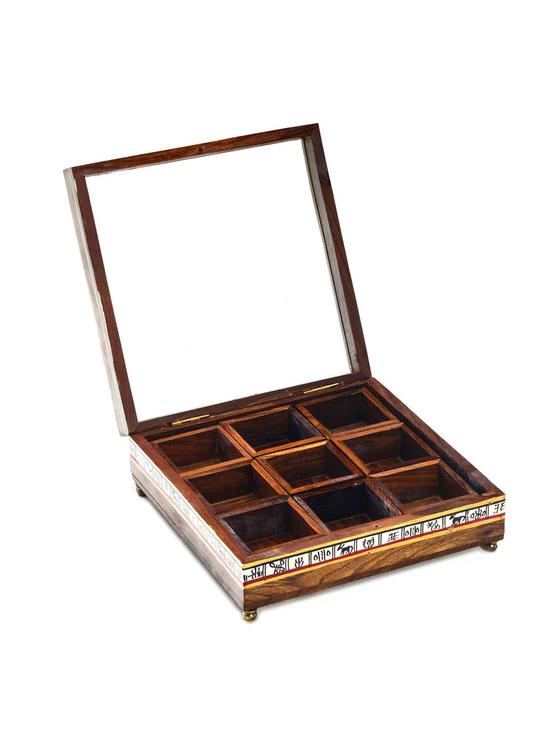 brown floral print square utility box - 9605704 -  Standard Image - 2