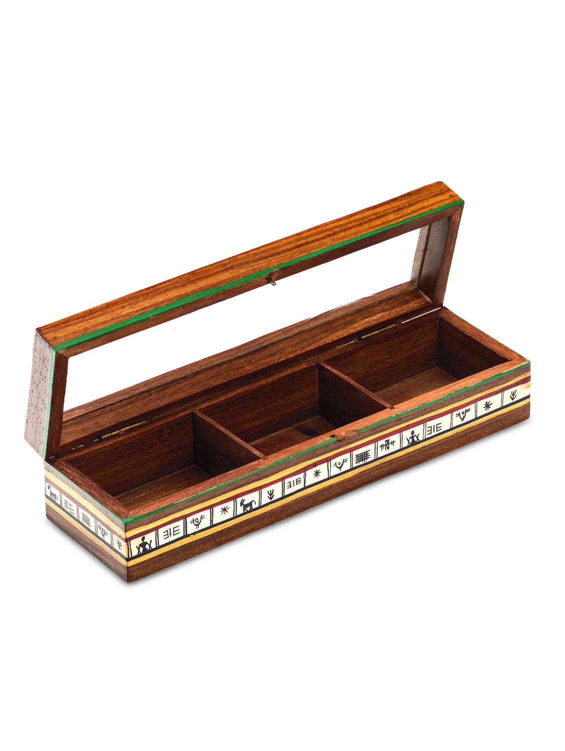 brown printed wooden utility box