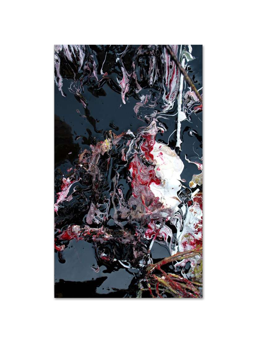 multicolour abstract printed canvas painting with wooden frame