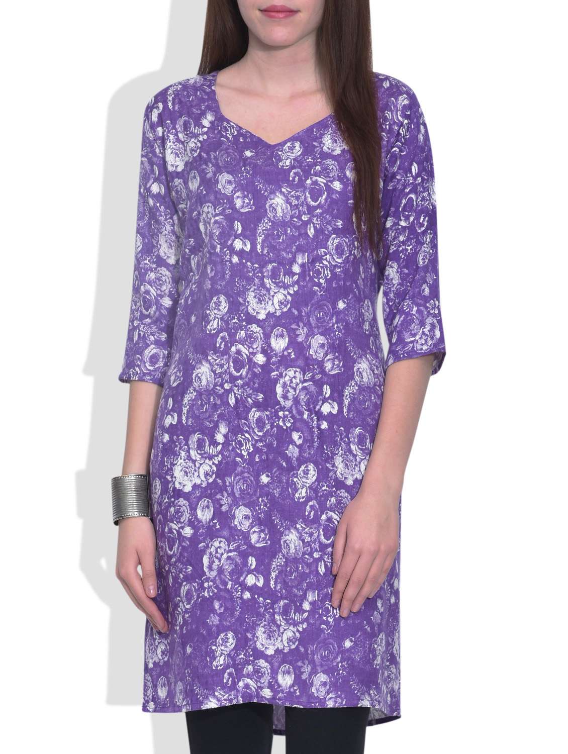 purple cotton straight kurta