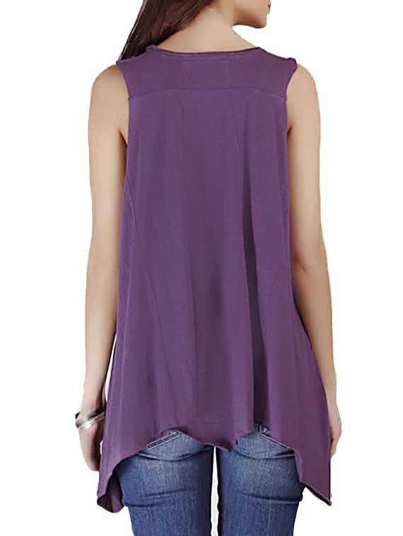 purple printed organic cotton asymmetrical top - 9645671 -  Standard Image - 2