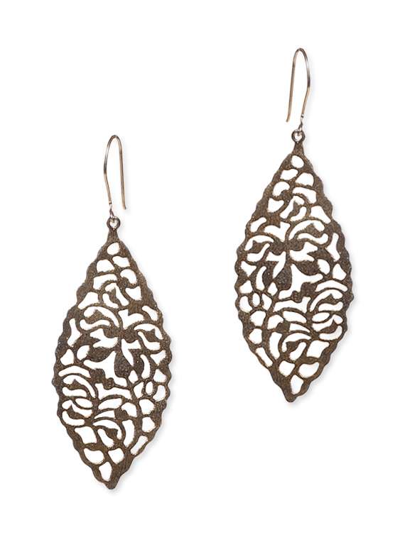 gold leaf inspired filigree earrings - 9648397 - Zoom Image - 0