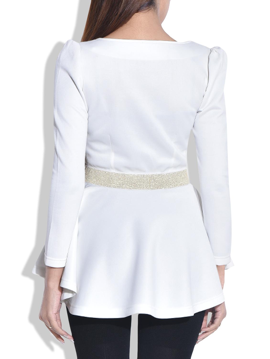 embellished waist peplum top - 9652886 - Standard Image - 2