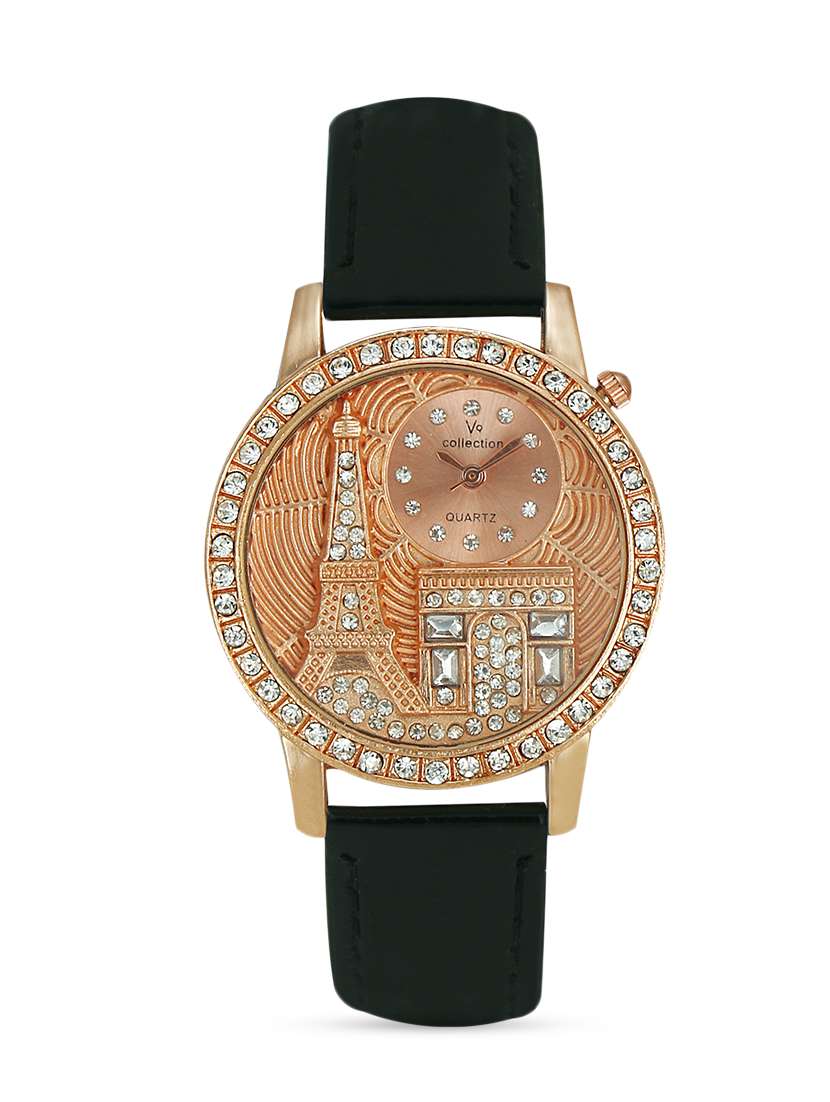 black leatherette watch