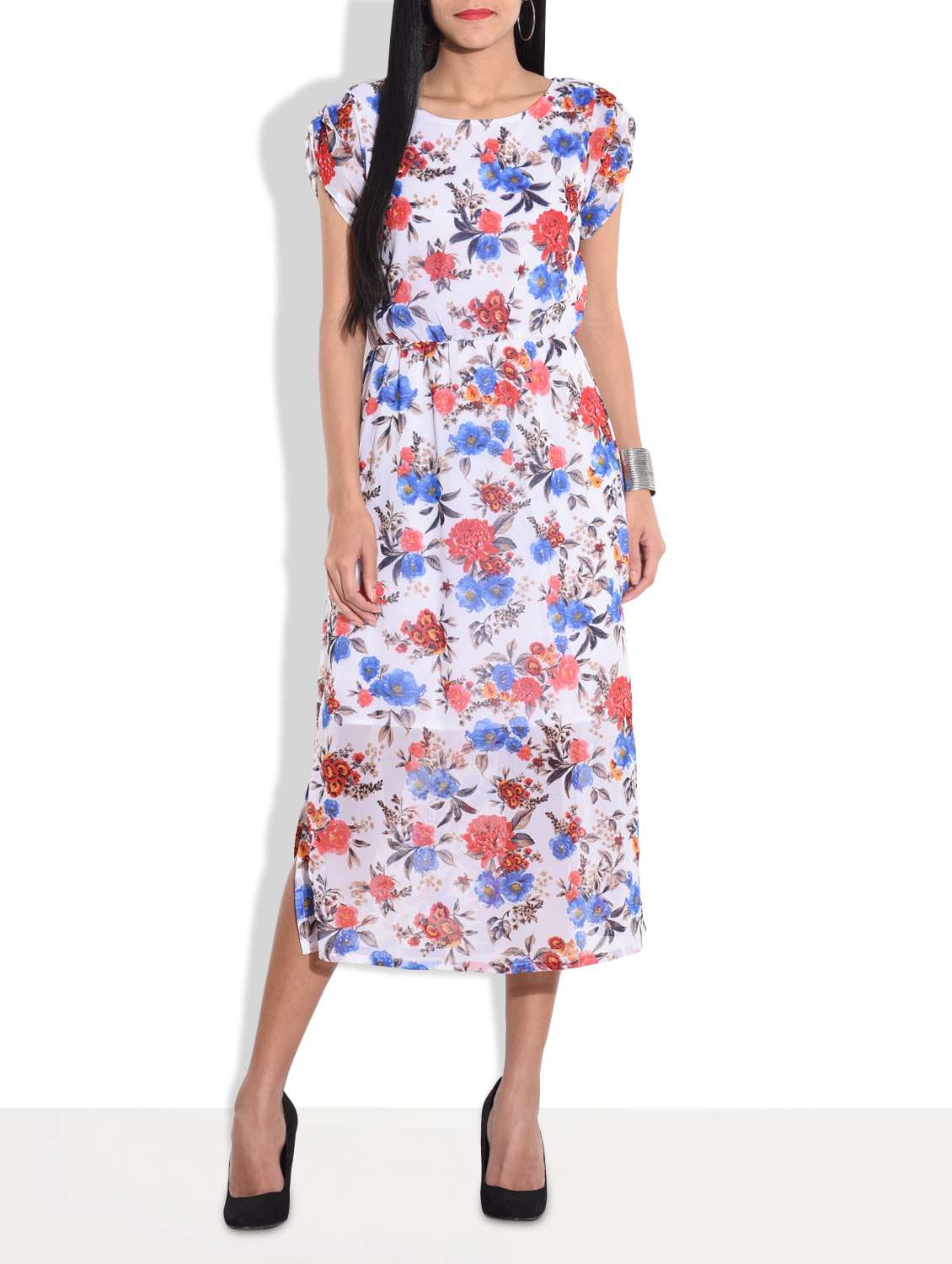 white floral printed dress