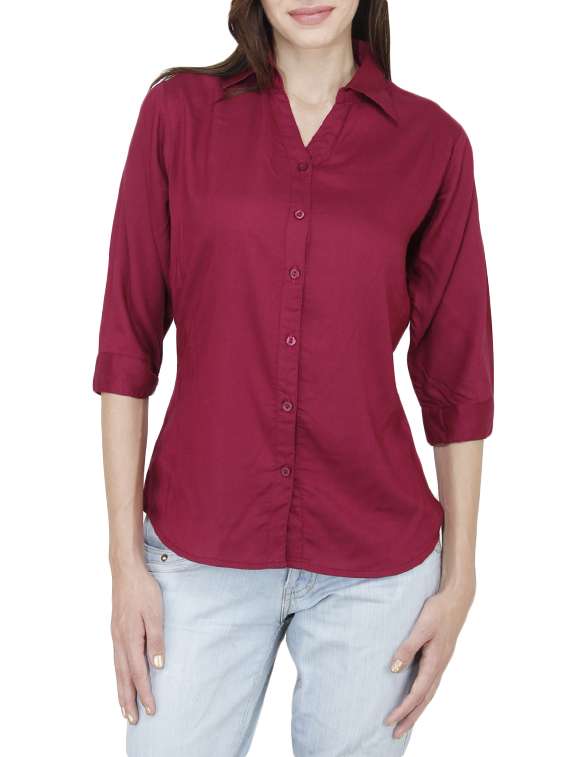 maroon rayon shirt